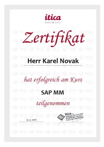 SAP školení certifikat DE